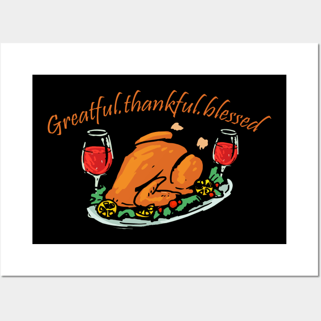 Grateful thankful blessed Wall Art by MZeeDesigns